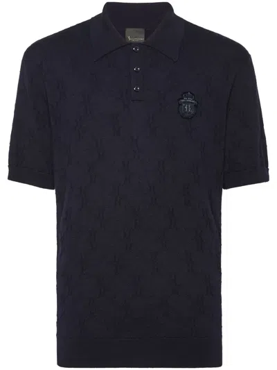 Billionaire Crest-appliqué Polo Shirt In Blue