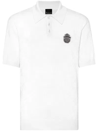 Billionaire Crest-appliqué Polo Shirt In White