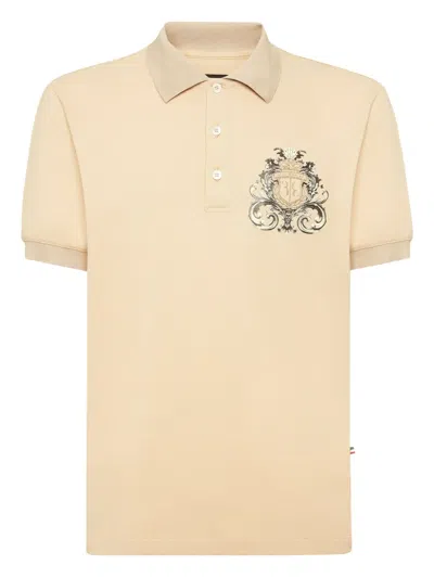 Billionaire Crest-embroidered Polo Shirt In Neutral