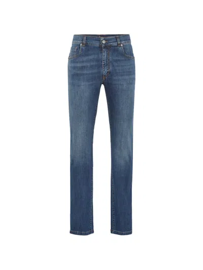Billionaire Crest Five-pocket Jeans In Blue