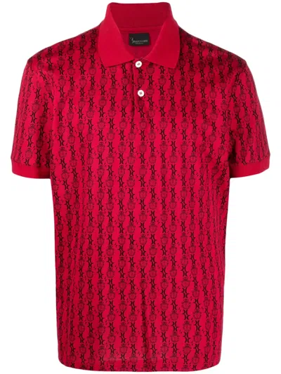 Billionaire Crest Logo-print Polo Shirt In Red