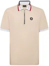Billionaire Crest-plaque Cotton Polo Shirt In Neutrals