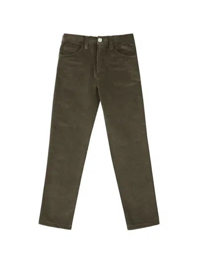 Billionaire Kids' Crest Pocket Cotton Trousers In Green
