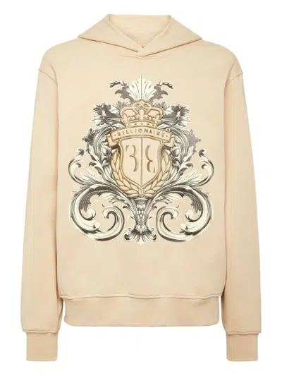 Billionaire Crest-print Hoodie In Brown