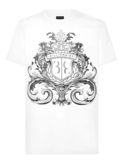 Billionaire Crest-print T-shirt In White