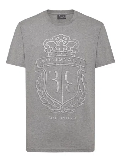 Billionaire Crest Round-neck T-shirt In Gray