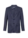 Billionaire Crest Single-breasted Blazer In Blue