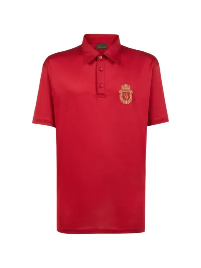 Billionaire Crest-embroidered Polo Shirt In Red
