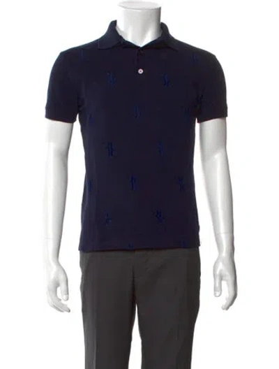 Pre-owned Billionaire Crew Neck Short Sleeve Polo Shirt In Blue