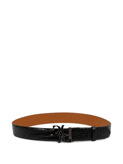 Billionaire Crocco-effect Buckle Belt In Black