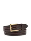 Billionaire Crocodile-embossed Leather Belt In Brown