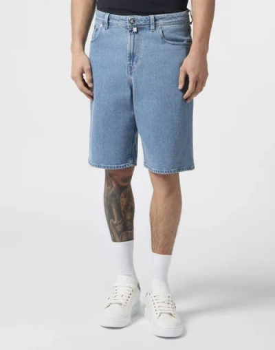 Billionaire Denim Shorts Bb Signature Men In Blue