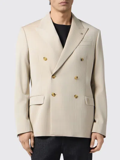 Billionaire Double-breasted Fresco Wool Blazer In Nude