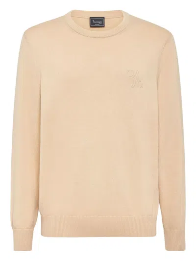 Billionaire Embroidered-logo Cotton Cashmere Pullover In Neutral