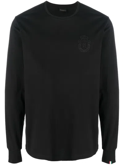 Billionaire Langarmshirt Mit Logo-stickerei In Black