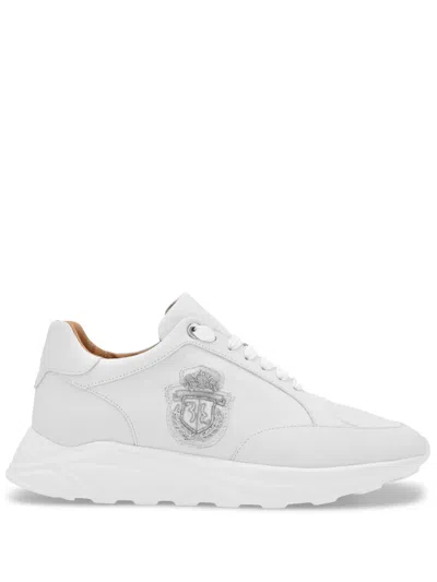 Billionaire Embroidered-logo Low-top Sneakers In Black