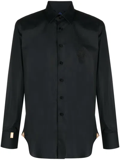 Billionaire Embroidered-logo Shirt In Black