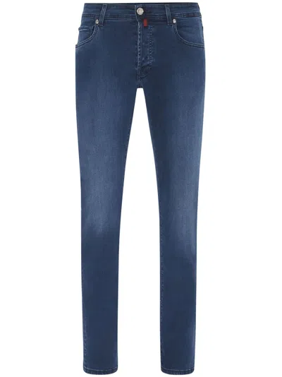 Billionaire Embroidered-logo Straight-cut Jeans In Blue