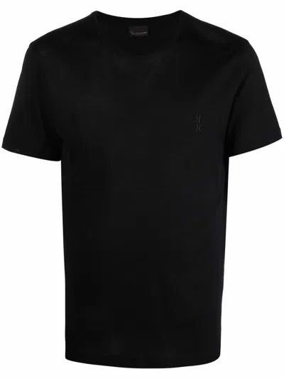 Billionaire Embroidered-logo T-shirt In Black