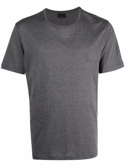 Billionaire Embroidered-logo T-shirt In Grey