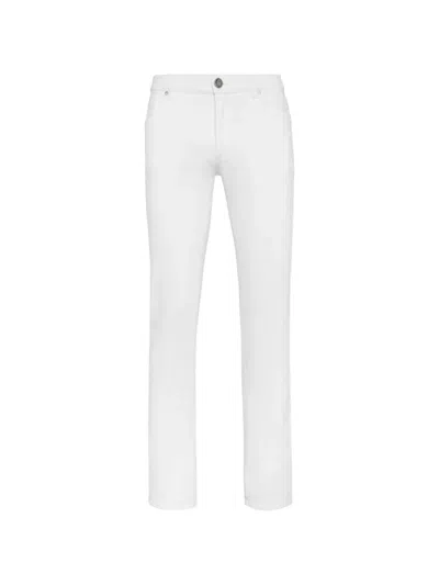 Billionaire 자수 디테일 스트레이트 진 In White