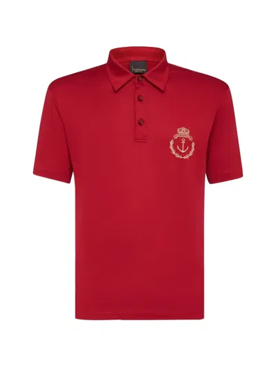 Billionaire 로고 자수 폴로 셔츠 In Red