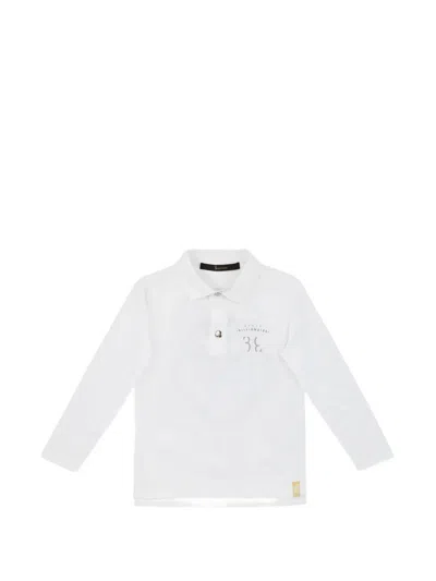 Billionaire Kids' Embroidery-logo Polo Shirt In White