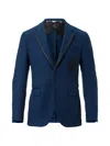 Billionaire Ervin Elbow-patch Blazer In Blue