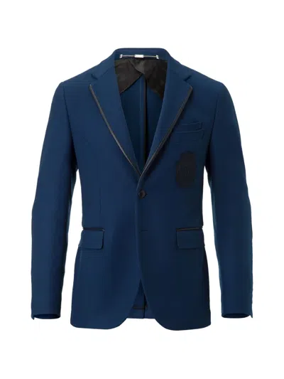 Billionaire Ervin Elbow-patch Blazer In Blue