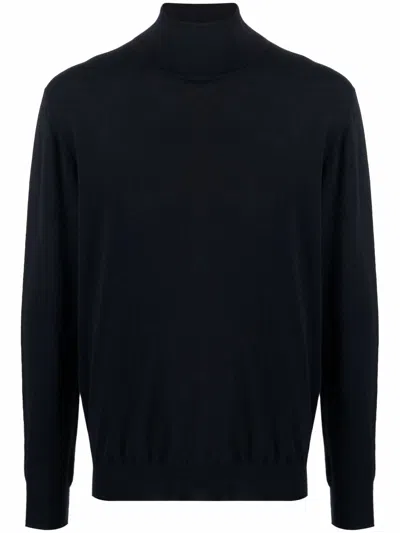 Billionaire Crest-motif Roll-neck Sweater In Blau