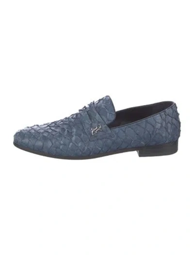 Pre-owned Billionaire Fish Skin Loafers In Blue