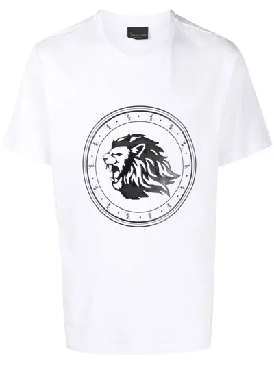 Billionaire Flocked-logo Short-sleeved T-shirt In White