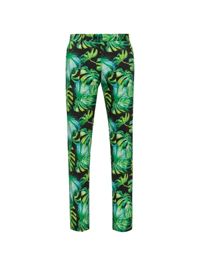 Billionaire Fs Palms Printed Slim-fit Trousers In Green