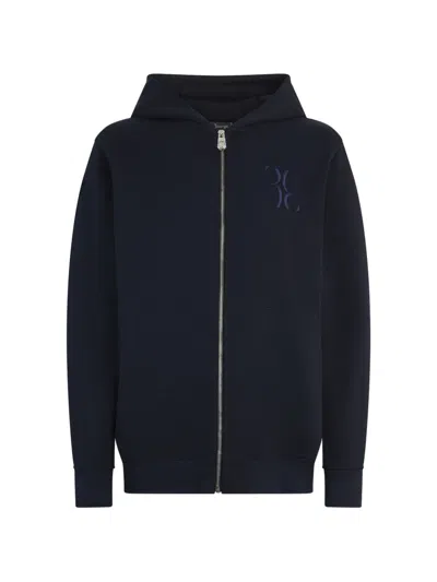 Billionaire Cotton Zip-up Hoodie In Blue