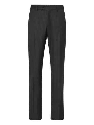 Billionaire Gessato Classic Joy Pinstripe Trousers In Black