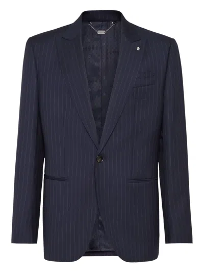 Billionaire Gessato Pinstripe Single-breasted Blazer In Blue