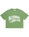 Billionaire Girls Club Womens Classic Curve Logo Cropped Tee In Watercress
