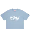 Billionaire Girls Club Womens Nyc Og Logo Cropped Tee In Chambray