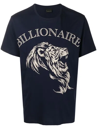 Billionaire Graphic-print Cotton T-shirt In Blue