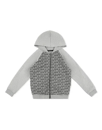 Billionaire Kids'  Hoodie Sweatjacket All Over Bb Boy In Grey