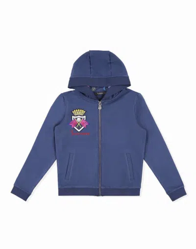 Billionaire Kids'  Hoodie Sweatjacket Statement Boy In Darkblue