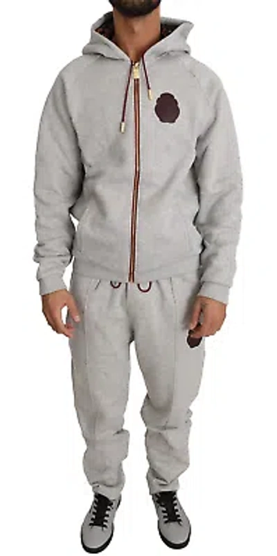 Pre-owned Billionaire Italian Couture Gray Cotton Sweater Pants Tracksuit