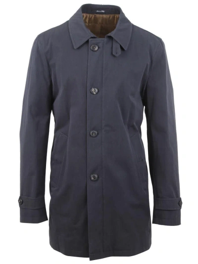 Pre-owned Billionaire Italian Couture Men's Jacket Coat Trenchcoat Size 54 Xl Blue