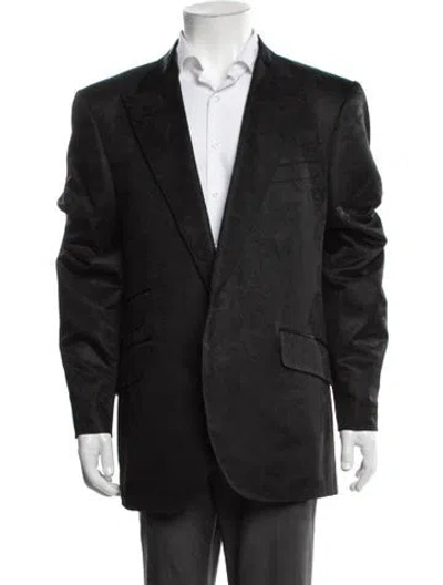 Pre-owned Billionaire Italian Couture Patterned Blazer In Black