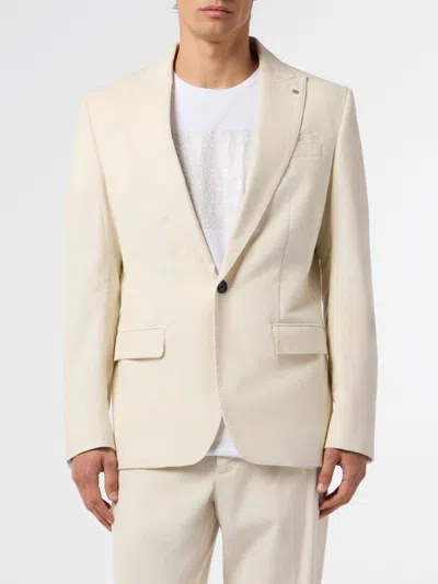 Billionaire Cotton Blend Single-breasted Blazer In White