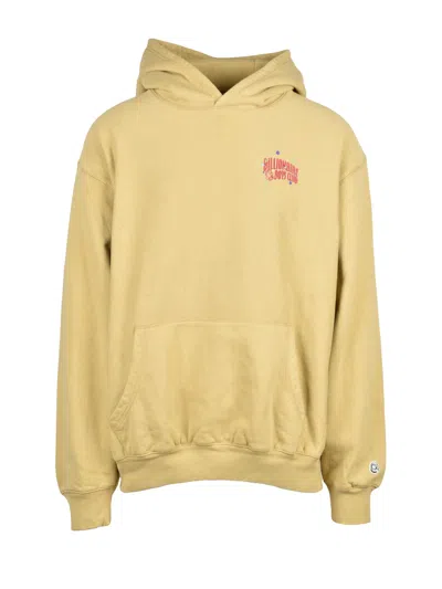 Billionaire Khaki Fleece Interior Cotton Hoodie In Yellow