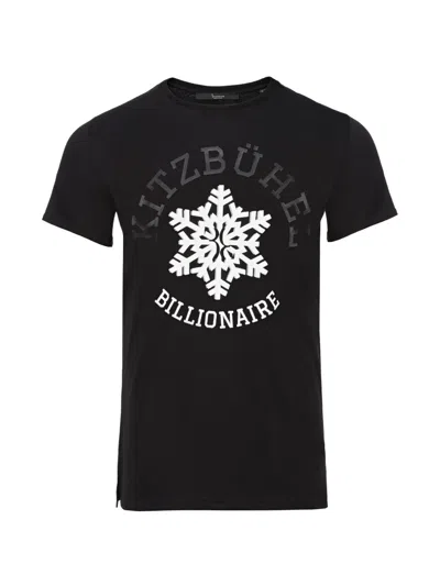 Billionaire Kitzbühel Snowflake-print T-shirt In Black
