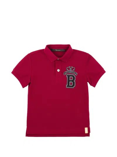 Billionaire Kids' Least Logo-embroidered Polo Shirt In Burgundy