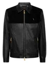 Billionaire Leather Bomber Jacket In Black