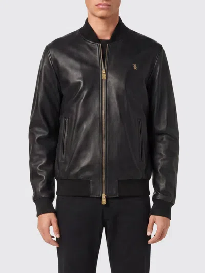 BILLIONAIRE BILLIONAIRE LEATHER BOMBER JACKET,I44529002
